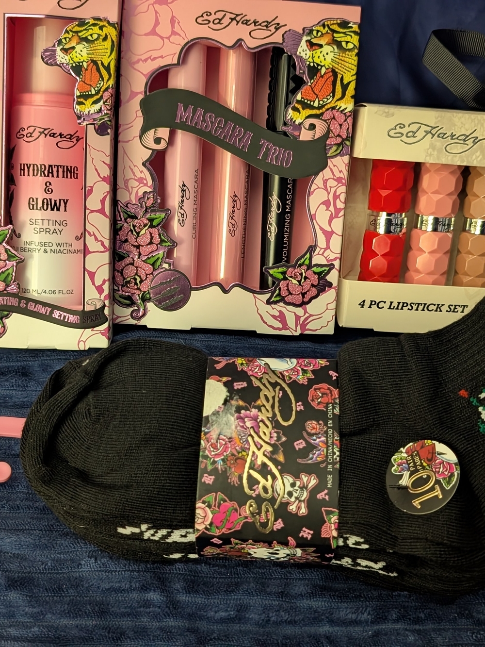 New Ed Hardy Black Women’s Casual Socks Bundle
